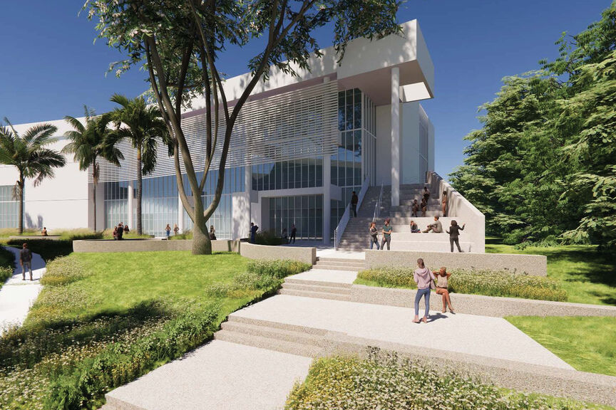 A rendering of the new building at AHU Orlando