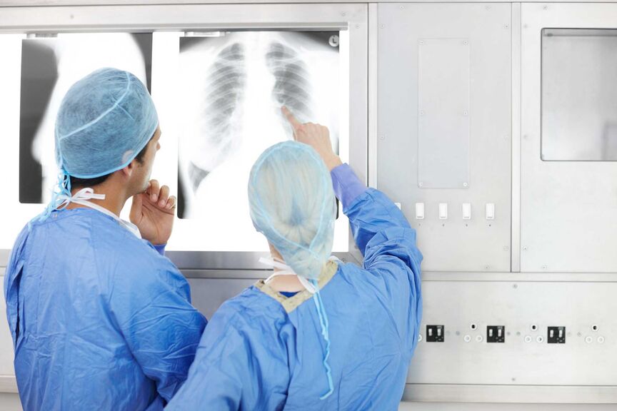 Radiologists looking at X-Ray