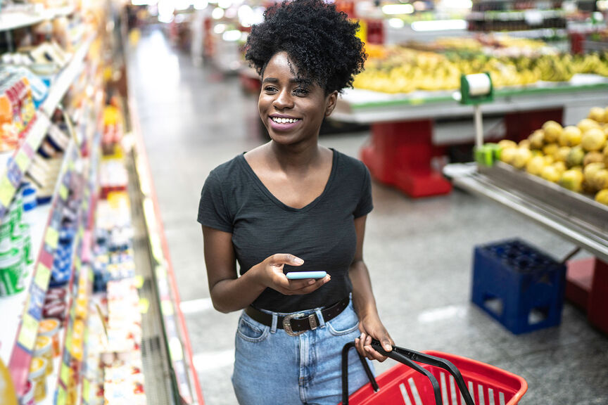 Young Woman Grocery Shopping