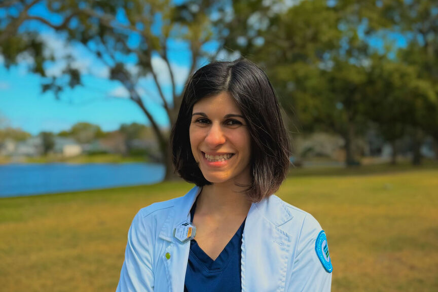 Female student smiling