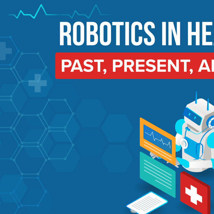 An illustration of a robot doing healthcare related tasks