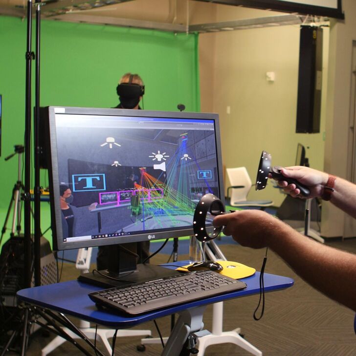 A man using a VR headset